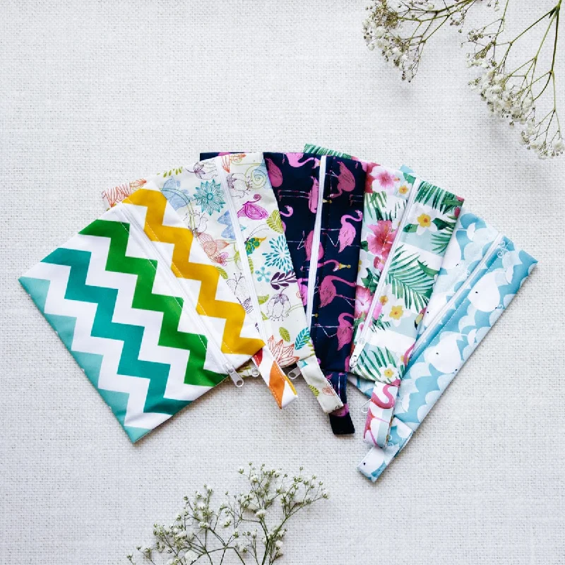 Waterproof storage pockets for sanitary napkins and period underwear
